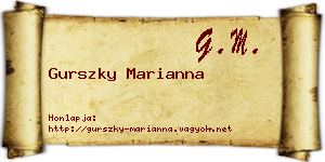 Gurszky Marianna névjegykártya